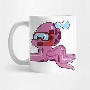 Octopus as Diver with Snorkel Mug